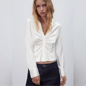 🤍- ZARA WHITE SHIRT/ S / NEW WITHOUT TAG 🏷️🤍